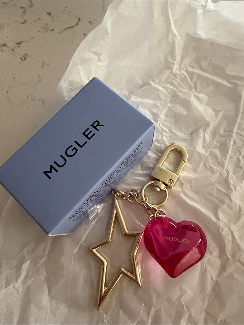 Mugler Alien Pulp Heart Charm Key Ring